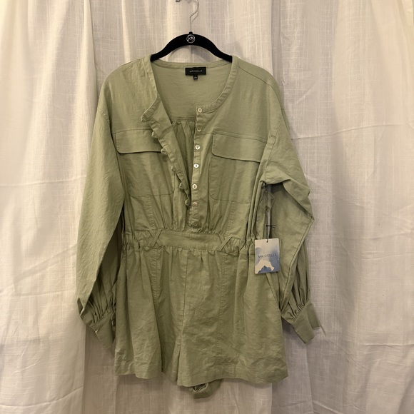 Majorelle Dresses & Skirts - Majorelle NWT Sage Cotton Romper Size Small
